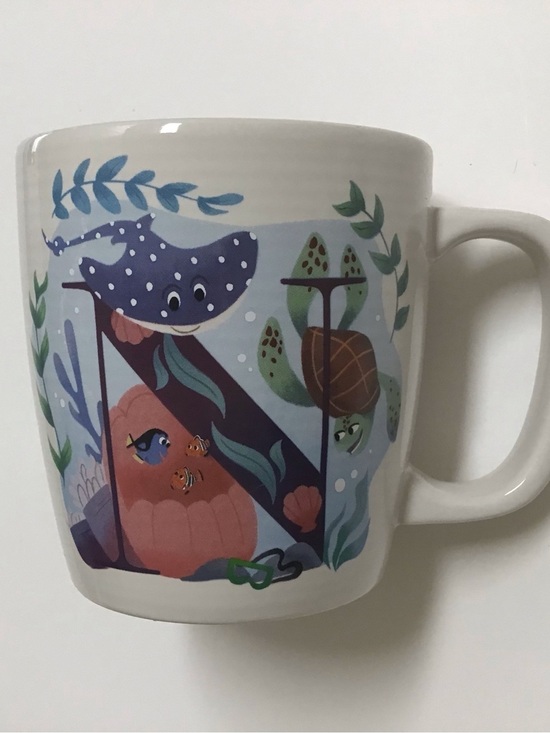 Disney Other - Disney Parks ABC Alphabet Coffee Mug Tea Cup N Is For Nemo and Friends 4” Pixar
